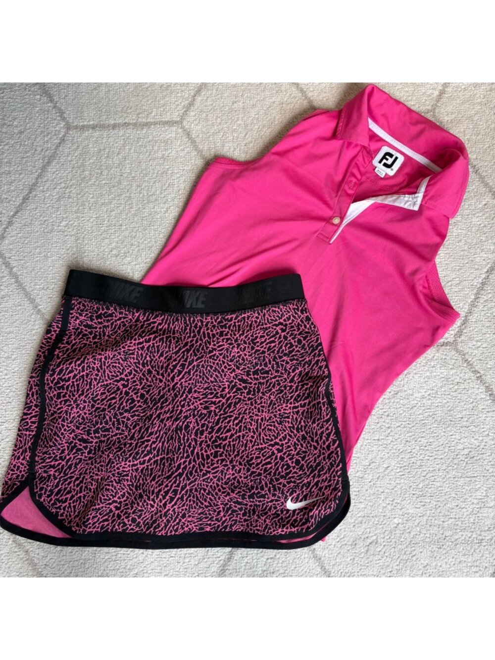 FootJoy Sleeveless Golf Polo Hot Pink Athletic Performance Shirt XS